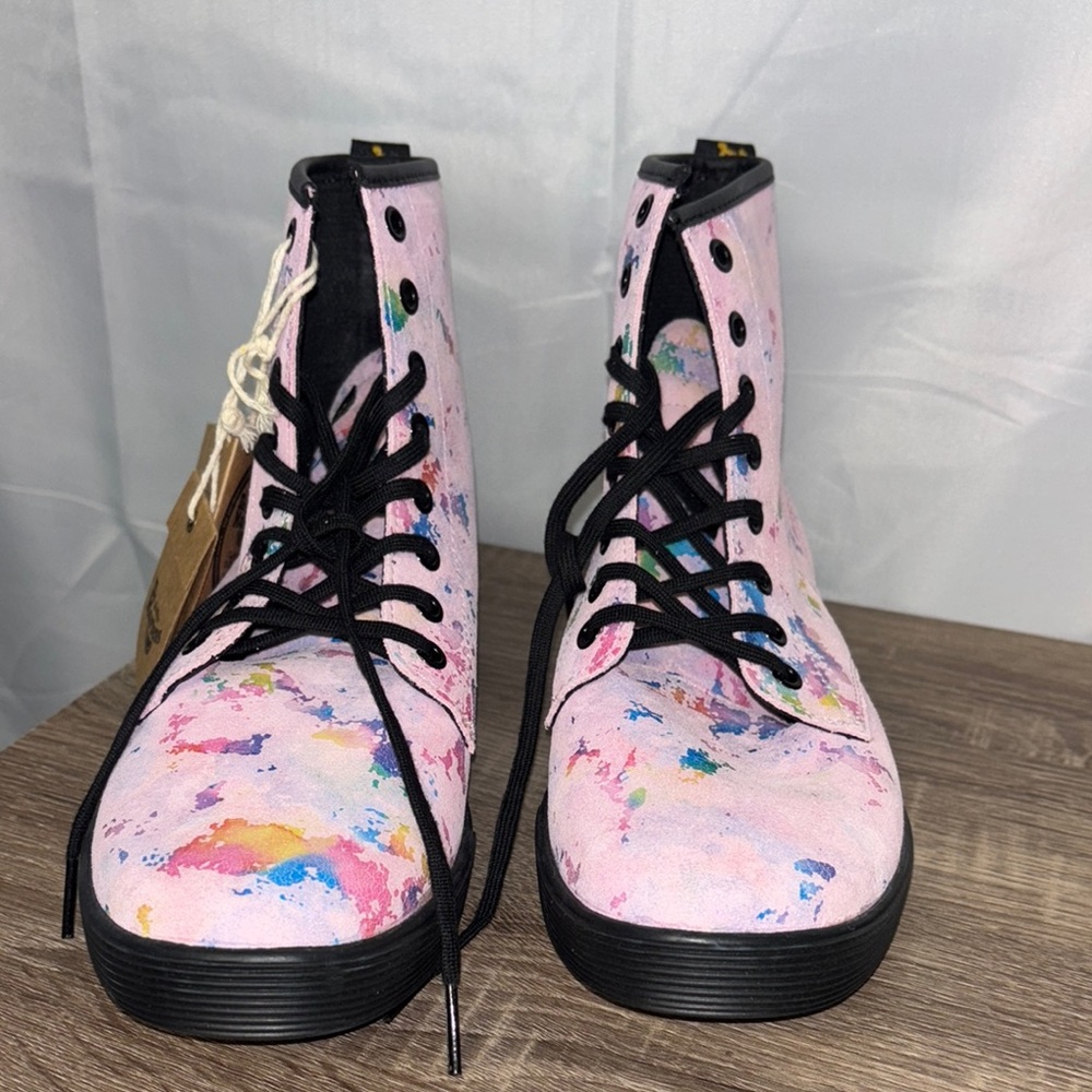Dr. Martens Pink Multicolor Paint Boots